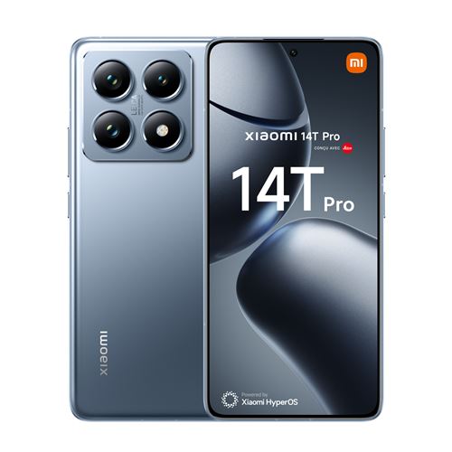 Smartphone Xiaomi 14T Pro 6,67" 5G Double nano SIM 512 Go Bleu Titane conçu avec Leica État correct Xiaomi reconditionné disponible sur Fnac