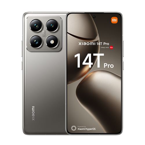 Smartphone Xiaomi 14T Pro 6,67" 5G Double nano SIM 512 Go Gris Titane conçu avec Leica État correct Xiaomi reconditionné disponible sur Fnac