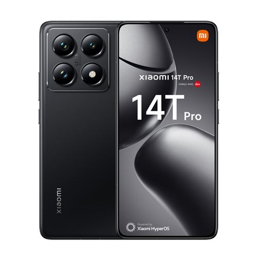 Smartphone Xiaomi 14T Pro 6,67" 5G Double nano SIM 512 Go Noir Titane conçu avec Leica État correct Xiaomi reconditionné disponible sur Fnac