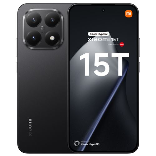 Smartphone Xiaomi 15T 6,83" 5G Double Nano SIM 256 Go Noir conçu avec Leica État correct Xiaomi reconditionné disponible sur Fnac