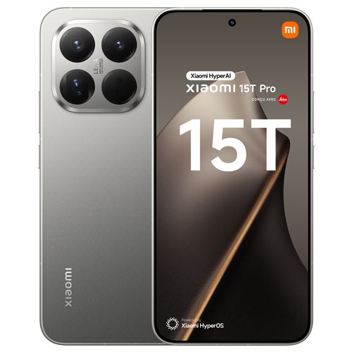 Smartphone Xiaomi 15T Pro 6,83" 5G Double Nano SIM 512 Go Gris Titane conçu avec Leica État correct Xiaomi reconditionné disponible sur Fnac