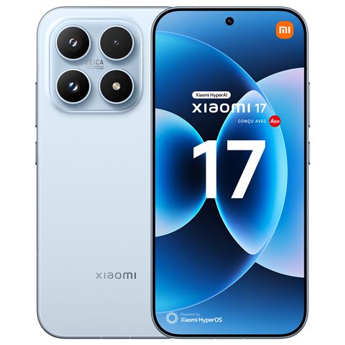 Smartphone Xiaomi 17 6,3" 5G Double Nano SIM 512 Go Bleu conçu avec Leica État correct Xiaomi reconditionné disponible sur Fnac