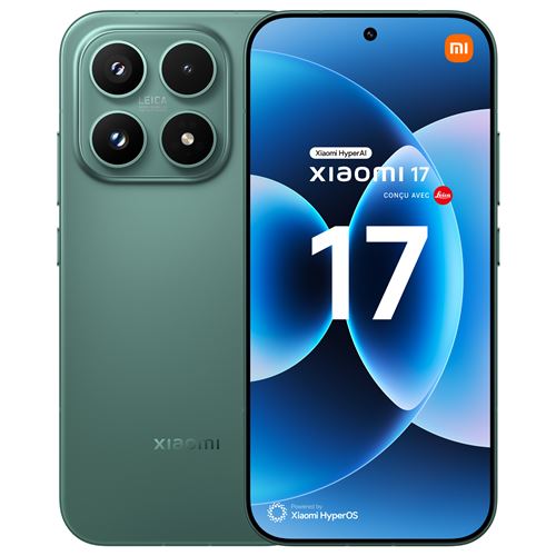 Smartphone Xiaomi 17 6,3" 5G Double Nano SIM 512 Go Vert conçu avec Leica État correct reconditionné disponible sur Fnac