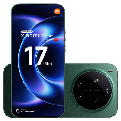 Smartphone Xiaomi 17 Ultra 6,9" 5G Double Nano SIM 512 Go Vert conçu avec Leica État correct Xiaomi reconditionné disponible sur Fnac