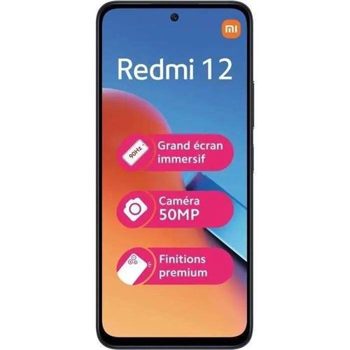 Smartphone Xiaomi Redmi 12 noir 6.79 RAM 4 Go stockage 128 Go État correct N/A reconditionné disponible sur Fnac