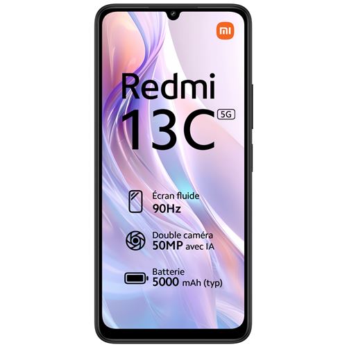 Smartphone Xiaomi Redmi 13C 6,74"" 5G Double SIM 128 Go Noir État correct Xiaomi reconditionné disponible sur Fnac