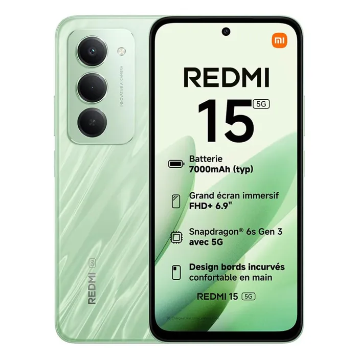 Smartphone Xiaomi Redmi 15 5G 4Go Ram 128Go Vert - Reconditionné - Très bon état Reconditionné Poco reconditionné disponible sur Cdiscount Seconde Vie | Dero