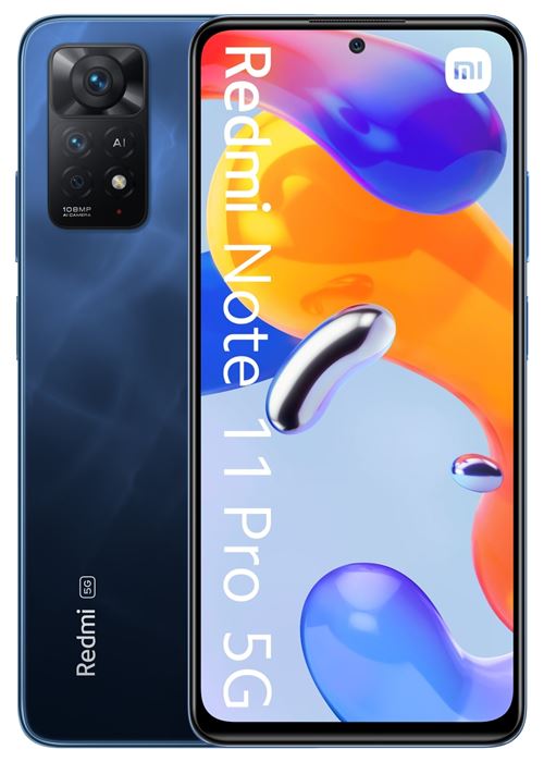 Smartphone Xiaomi Redmi Note 11 Pro 6.67" 5G 128 Go Double SIM Bleu océan État correct Xiaomi reconditionné disponible sur Fnac