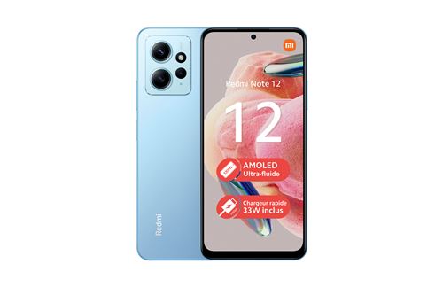 Smartphone Xiaomi Redmi Note 12 6,67" Double nano SIM 128 Go Bleu État correct reconditionné disponible sur Fnac