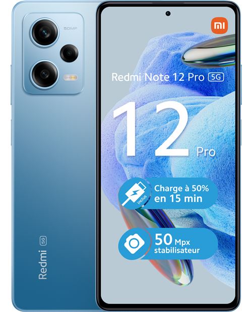 Smartphone Xiaomi Redmi Note 12 Pro 6,67" 5G Double nano SIM 128 Go Bleu État correct reconditionné disponible sur Fnac