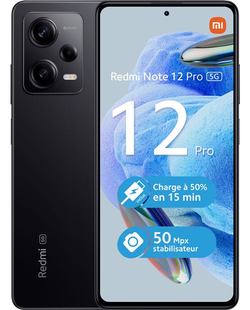 Smartphone Xiaomi Redmi Note 12 Pro 6,67" 5G Double nano SIM 128 Go Noir État correct reconditionné disponible sur Fnac