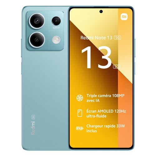 Smartphone Xiaomi Redmi Note 13 5G 6.67" Double SIM 256 Go Bleu État correct Xiaomi reconditionné disponible sur Fnac