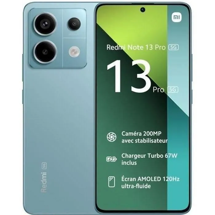 Acheter Smartphone XIAOMI Redmi Note 13 Pro 5G 256Go Bleu océan - Double SIM - Lecteur dempreintes (2023) - Reconditionné - Etat correct Reconditionné - 271,94 € Smartphone XIAOMI Redmi Note 13 Pro 5G 256Go Bleu océan - Double SIM - Lecteur dempreintes (2023) - Reconditionné - Etat correct Reconditionné Xiaomi reconditionné disponible sur Cdiscount Seconde Vie