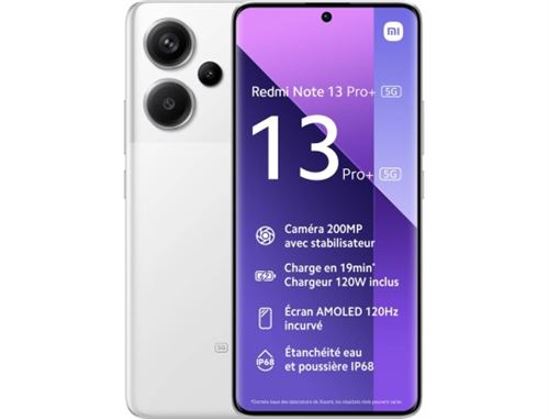 Smartphone Xiaomi Redmi Note 13 Pro+ 5G 6,67'' 512 Go Blanc État correct N/A reconditionné disponible sur Fnac