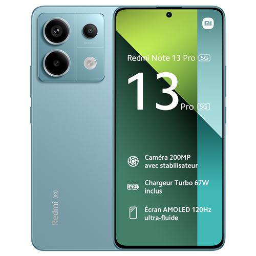 Smartphone Xiaomi Redmi Note 13 Pro 5G 6.67" Double SIM 256 Go Bleu État correct Xiaomi reconditionné disponible sur Fnac