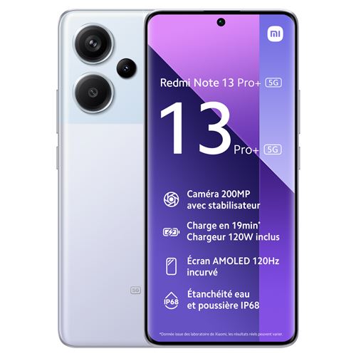 Smartphone Xiaomi Redmi Note 13 Pro+ 5G 6.67" Double SIM 256 Go Violet État correct reconditionné disponible sur Fnac