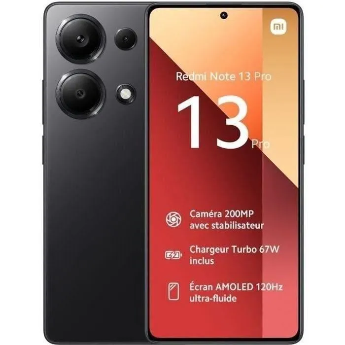 Smartphone Xiaomi Redmi Note 13 Pro 5G 8Go 256 Go Noir Batterie 5100 mAh NFC AMOLED 6.67 (2023) - Reconditionné - Très bon état refurbished - 243,00 € Smartphone Xiaomi Redmi Note 13 Pro 5G 8Go 256 Go Noir Batterie 5100 mAh NFC AMOLED 6.67 (2023) - Reconditionné - Très bon état refurbished reconditionné disponible sur Cdiscount Seconde Vie