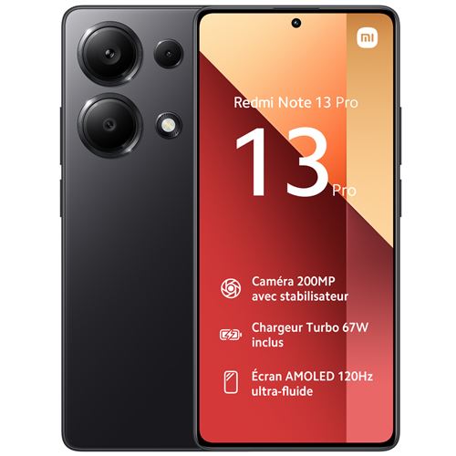 Smartphone Xiaomi Redmi Note 13 Pro 6.67" Double SIM 256 Go Noir État correct reconditionné disponible sur Fnac