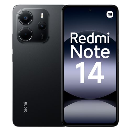 Smartphone Xiaomi Redmi Note 14 6,67" Double nano SIM 256 Go Noir minuit État correct Xiaomi reconditionné disponible sur Fnac