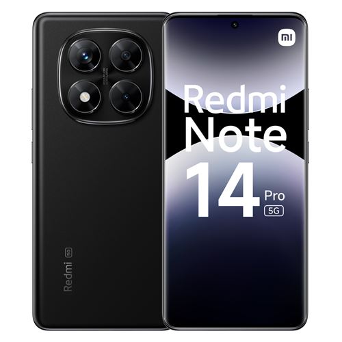 Smartphone Xiaomi Redmi Note 14 Pro 6,67" 5G Double Nano SIM 256 Go Noir minuit État correct Xiaomi reconditionné disponible sur Fnac