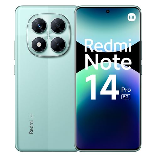 Smartphone Xiaomi Redmi Note 14 Pro 6,67" 5G Double Nano SIM 256 Go Vert corail État correct Xiaomi reconditionné disponible sur Fnac