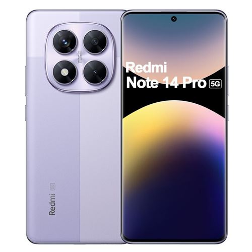 Smartphone Xiaomi Redmi Note 14 Pro 6,67 5G Double Nano SIM 512 Go Violet lavande État correct reconditionné disponible sur Fnac