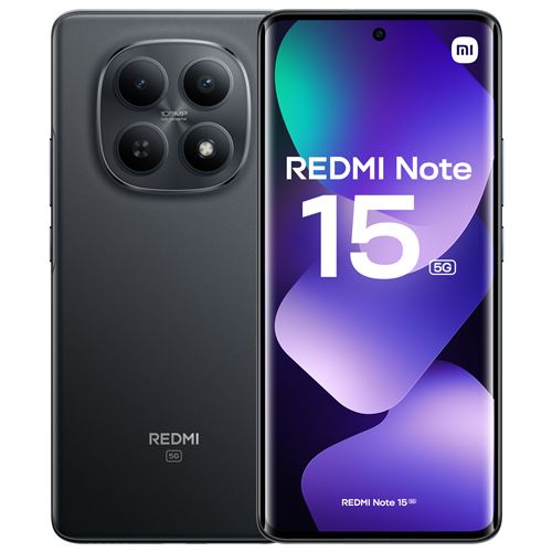 Smartphone Xiaomi Redmi Note 15 6,77" 5G Double nano SIM 256 Go Noir État correct Xiaomi reconditionné disponible sur Fnac