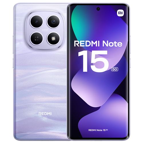 Smartphone Xiaomi Redmi Note 15 6,77" 5G Double nano SIM 256 Go Violet État correct Xiaomi reconditionné disponible sur Fnac