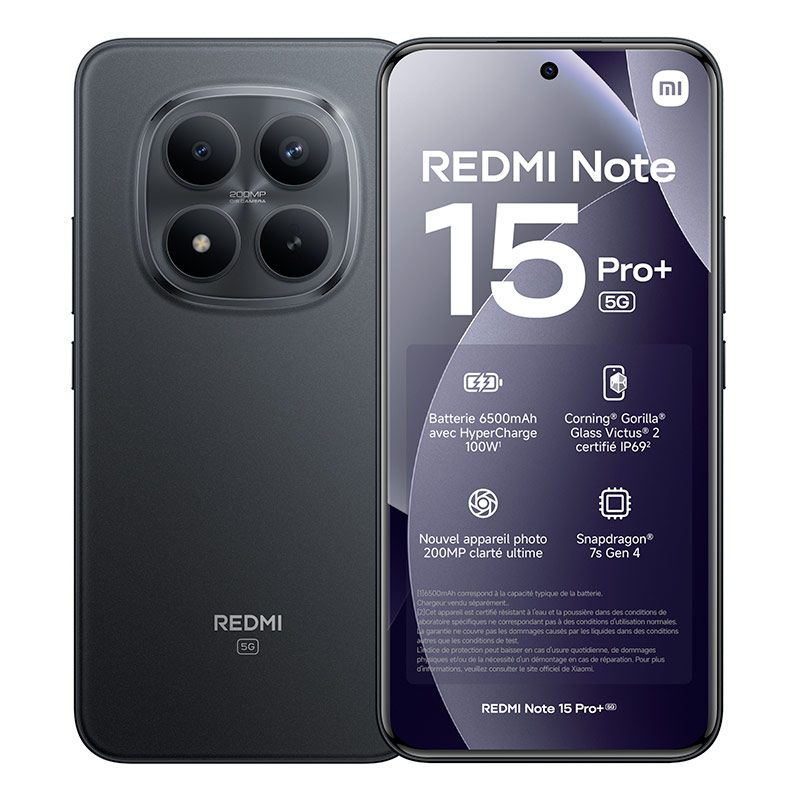 Smartphone Xiaomi Redmi Note 15 Pro+ 5g 256go Noir Bon état - 399,00 € Smartphone Xiaomi Redmi Note 15 Pro+ 5g 256go Noir Bon état reconditionné disponible sur Electro Depot
