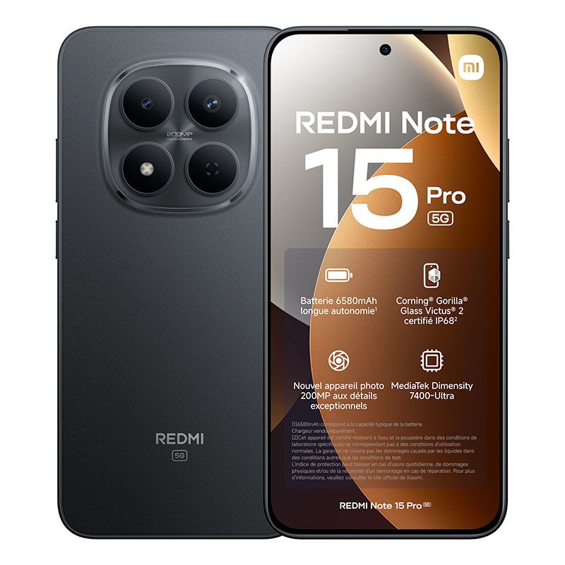 Smartphone Xiaomi Redmi Note 15 Pro 5g 256go Noir Bon état - 299,00 € Smartphone Xiaomi Redmi Note 15 Pro 5g 256go Noir Bon état reconditionné disponible sur Electro Depot