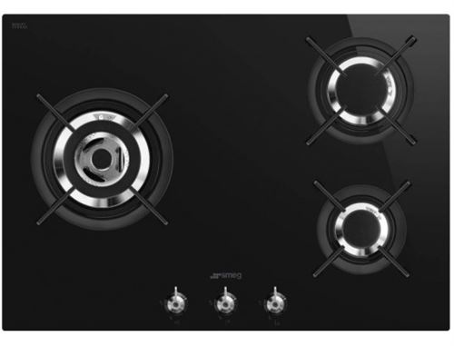 Smeg Classica PV373LCN - Table de cuisson au gaz - 3 plaques de cuisson - Niche - largeur : 55.5 cm - profondeur : 47.8 cm - noir État correct Smeg reconditionné disponible sur Fnac