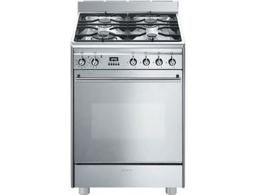 Smeg Elite GP61X9 - Cuisinière - pose libre - largeur : 60 cm - profondeur : 60 cm - hauteur : 86 cm - avec système auto-nettoyant - classe A - acier inoxydable État correct Smeg reconditionné disponible sur Fnac