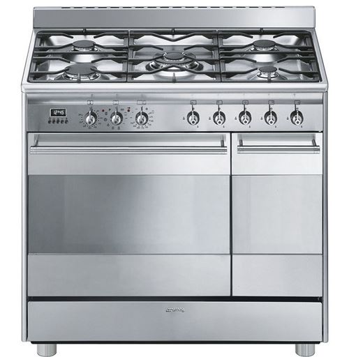 Acheter Smeg SCB92PX8 - Cuisinière (four à deux étages) - pose libre - largeur : 90 cm - profondeur : 60 cm - hauteur : 91.5 cm - avec système auto-nettoyant - acier inoxydable État correct - 1207,99 € Smeg SCB92PX8 - Cuisinière (four à deux étages) - pose libre - largeur : 90 cm - profondeur : 60 cm - hauteur : 91.5 cm - avec système auto-nettoyant - acier inoxydable État correct reconditionné disponible sur Fnac