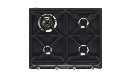 Smeg SR964NGH - Table de cuisson au gaz - 4 plaques de cuisson - Niche - largeur : 55.5 cm - profondeur : 47.8 cm - noir État correct Smeg reconditionné disponible sur Fnac