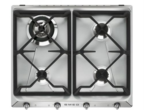 Smeg Victoria SR964XGH - Table de cuisson au gaz - 4 plaques de cuisson - Niche - largeur : 55.5 cm - profondeur : 47.8 cm - acier inoxydable État correct reconditionné disponible sur Fnac