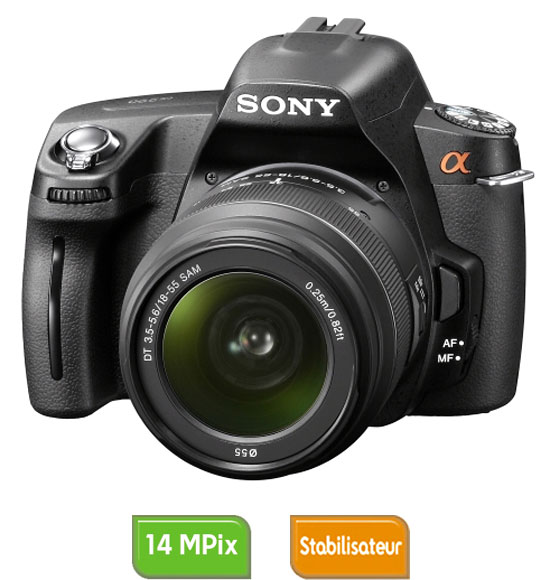 Sony Alpha A290L + Obj. Sony DT SAM 18 - 55 mm f/3.5 - 5.6 État correct Sony reconditionné disponible sur Fnac