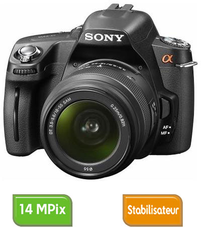 Sony Alpha A390L + Obj. Sony DT SAM 18 - 55 mm f/3.5 - 5.6 État correct Sony reconditionné disponible sur Fnac