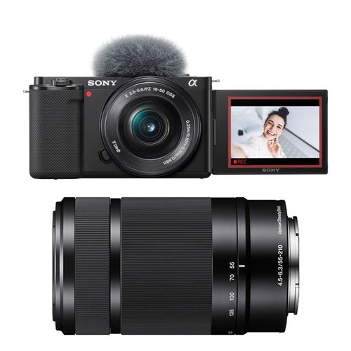 Sony appareil photo hybride alpha zv-e10 noir + 16-50 + 55-210 État correct N/A reconditionné disponible sur Fnac
