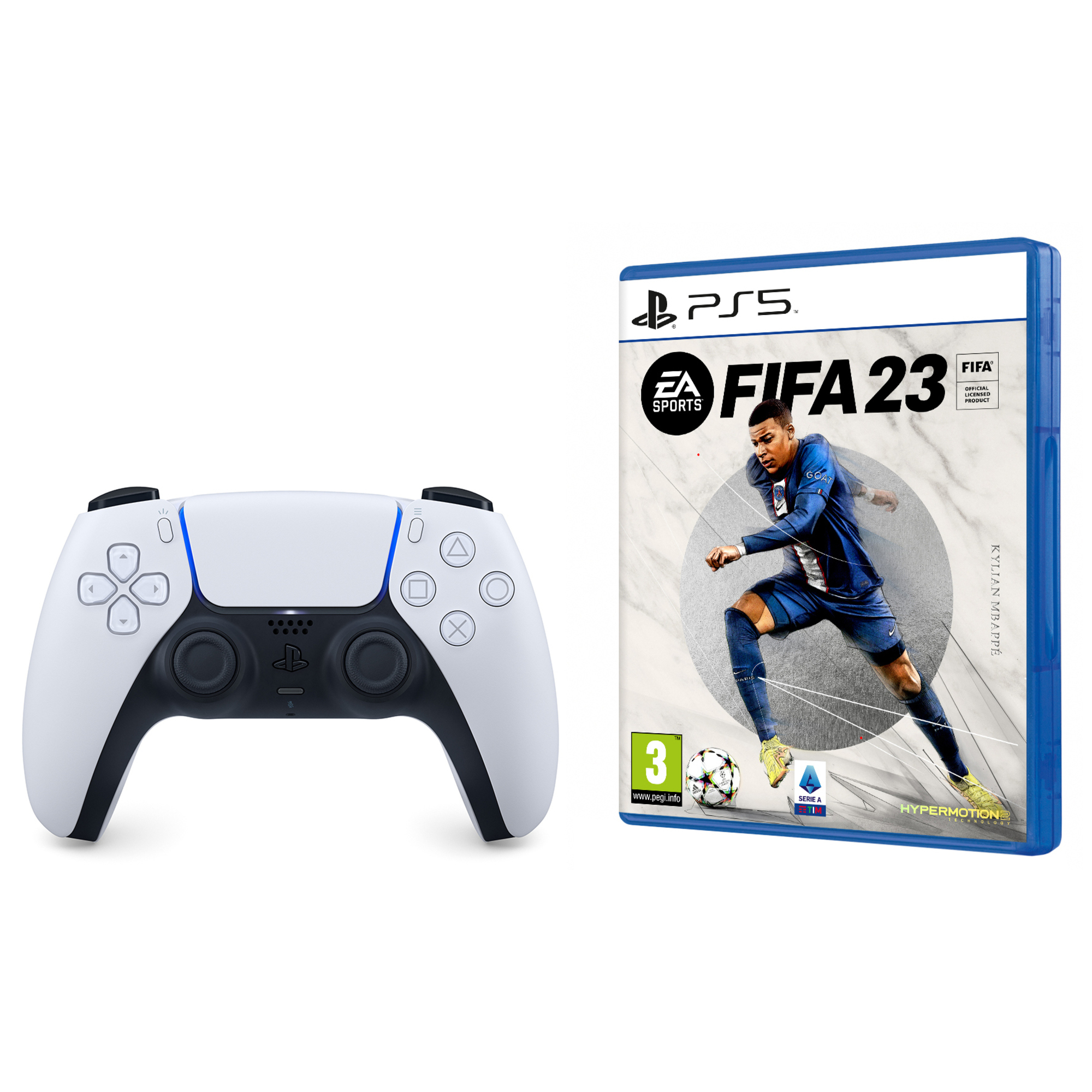 Sony DualSense + FIFA 23 Noir, Blanc Bluetooth Manette de jeu Analogique/Numérique PlayStation 5 - Excellent état Parfait état reconditionné disponible sur Pixmania