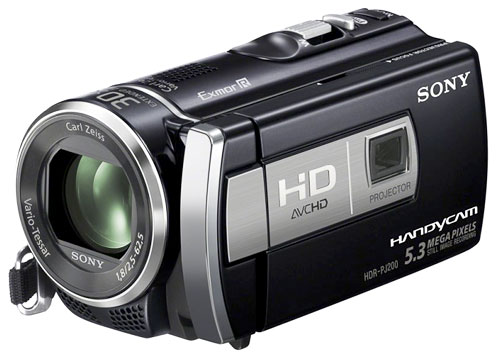 Sony Handycam HDR-PJ200E - Caméscope avec projecteur - 1080i - 1.5 MP - 25x zoom optique - Carl Zeiss - carte Flash - noir État correct Sony reconditionné disponible sur Fnac