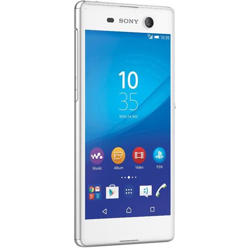 Sony XPERIA M5 - 4G smartphone - RAM 3 Go / Mémoire interne 16 Go - microSD slot - Écran LCD - 5" - 1920 x 1080 pixels - rear camera 21,5 MP - front camera 13 MP - blanc État correct Sony reconditionné disponible sur Fnac