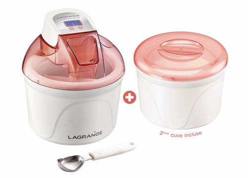 Sorbetiere Lagrange Double Cuve (2 x 1.5L) Rose Orange État correct N/A reconditionné disponible sur Fnac