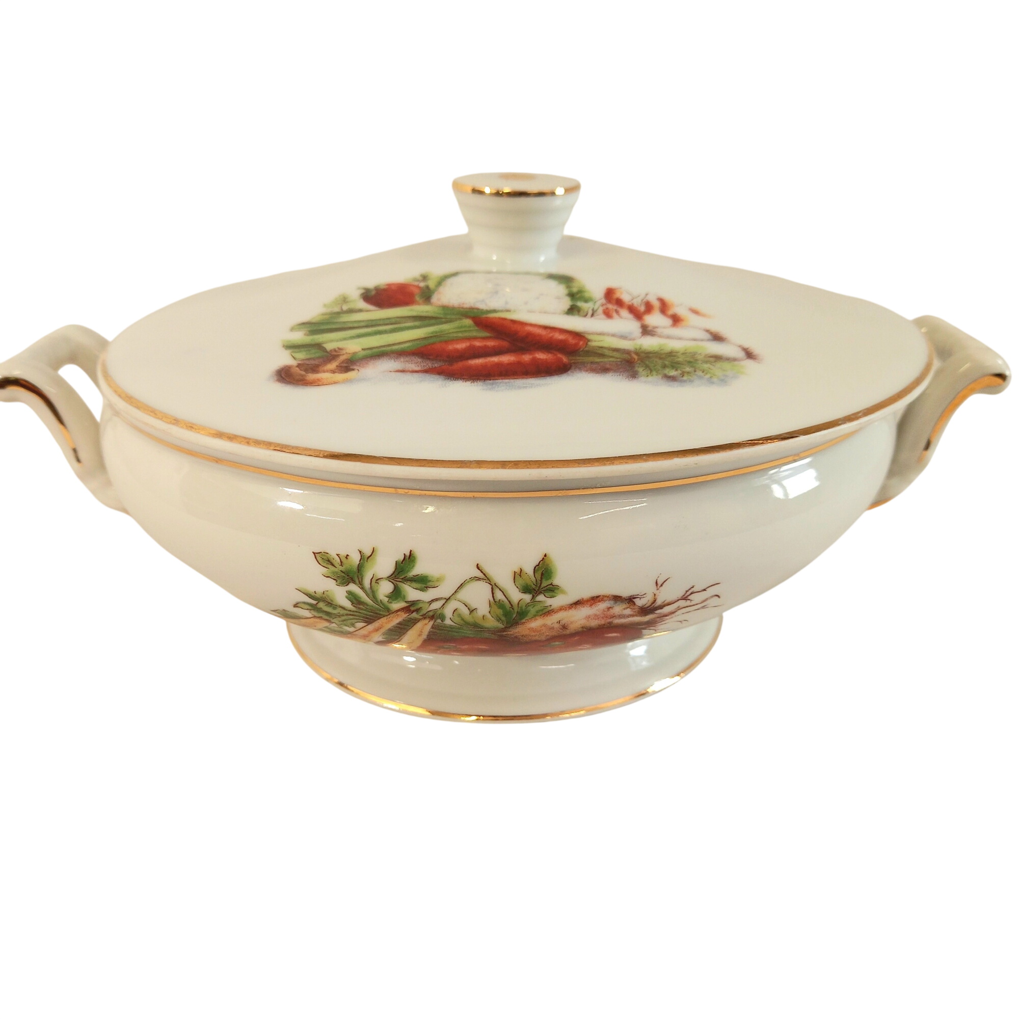 Soupière vintage en porcelaine de Limoges - motif "légumes" Bon état - alternatives disponibles sur Dero Soupière vintage en porcelaine de Limoges - motif "légumes" Bon état reconditionné (offre indisponible)