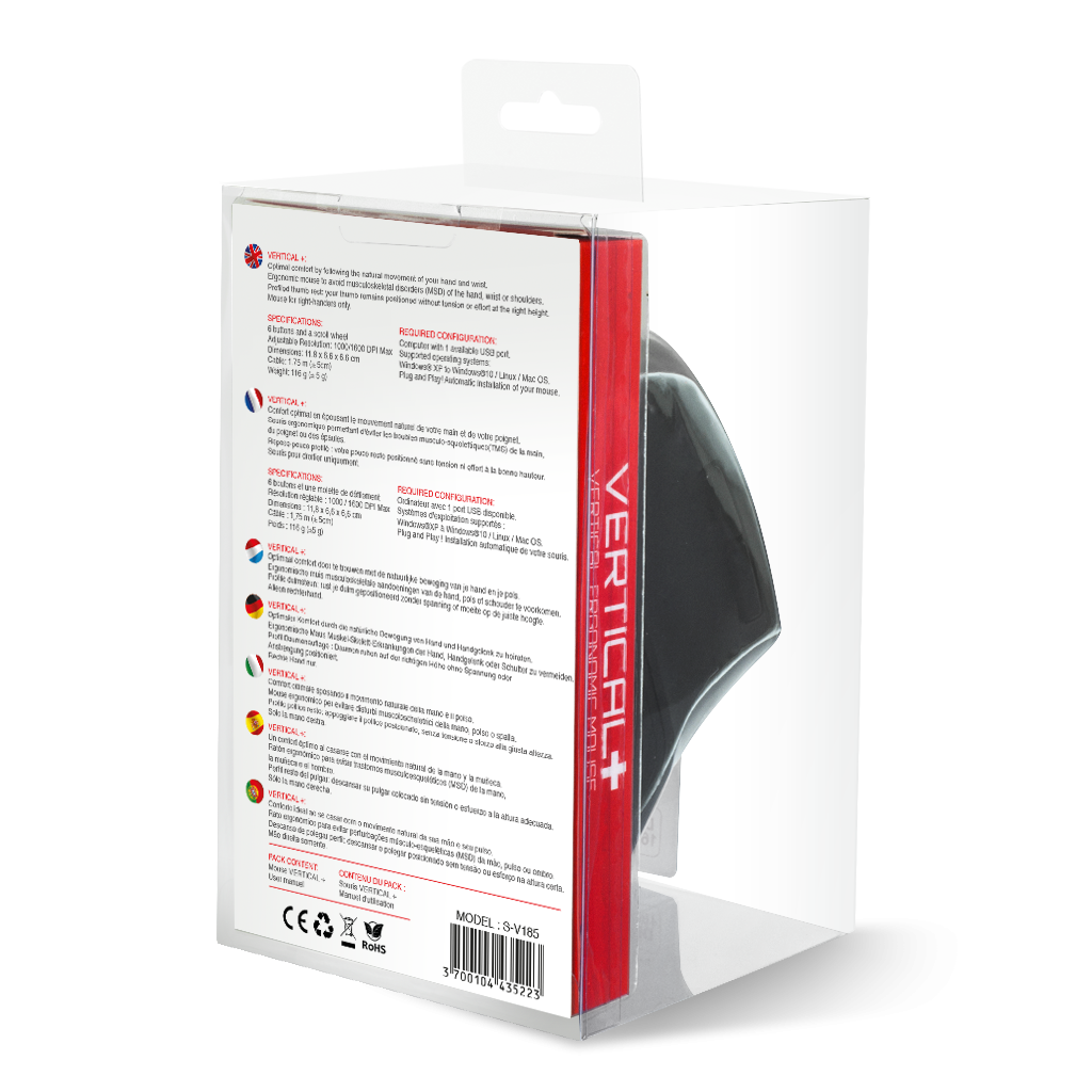 Souris filaire Ergonomique Vertical Plus Black Neuf reconditionné disponible sur AfB