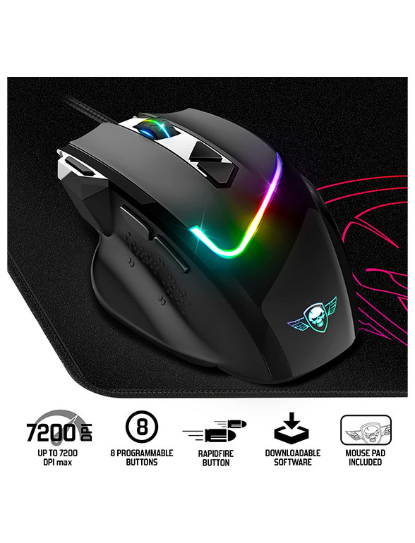Voir photo 2 de Souris gamer Spirit Of Gamer PRO-M3 RGB + Tapis Souris gamer Spirit Of Gamer PRO-M3 RGB + Tapis Parfait état reconditionné photo 2