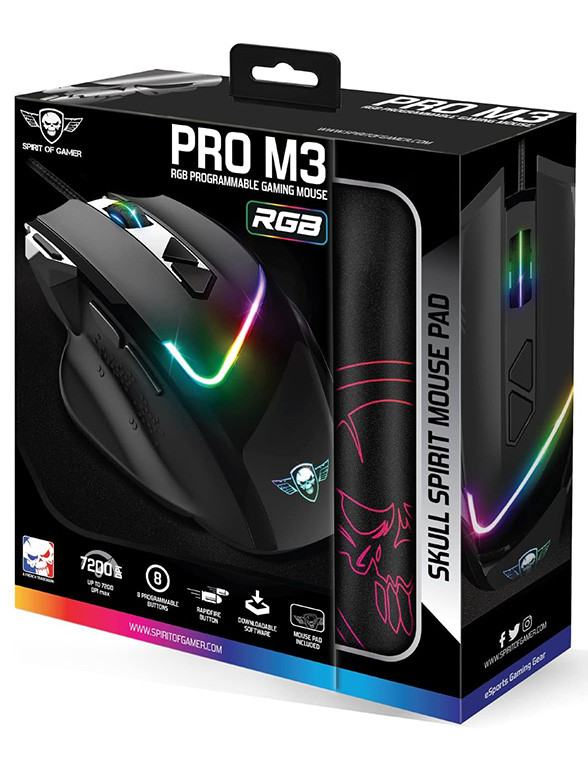 Voir photo 4 de Souris gamer Spirit Of Gamer PRO-M3 RGB + Tapis Souris gamer Spirit Of Gamer PRO-M3 RGB + Tapis Parfait état reconditionné photo 4