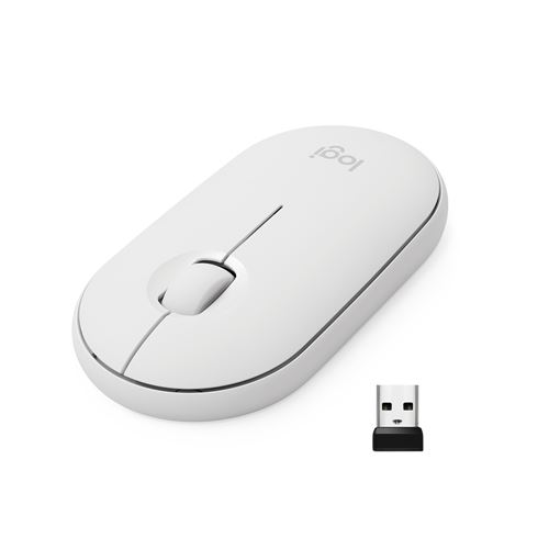 Souris silencieuse sans fil Logitech Pebble M350 Blanc cassé État correct Logitech reconditionné disponible sur Fnac
