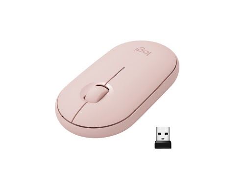 Souris silencieuse sans fil Logitech Pebble M350 Rose État correct Logitech reconditionné disponible sur Fnac
