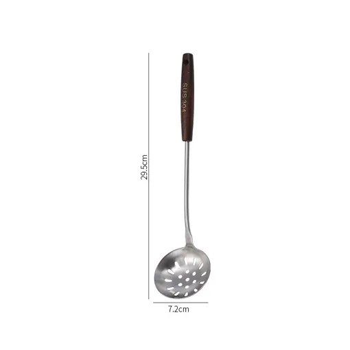 Spatule En Acier Inoxydable,Antibrûlure,Manche En Bois,Cuillère À Soupe,Passoire,Pelle À Friture,Ustensiles De Cuisine Bon état reconditionné disponible sur Rakuten