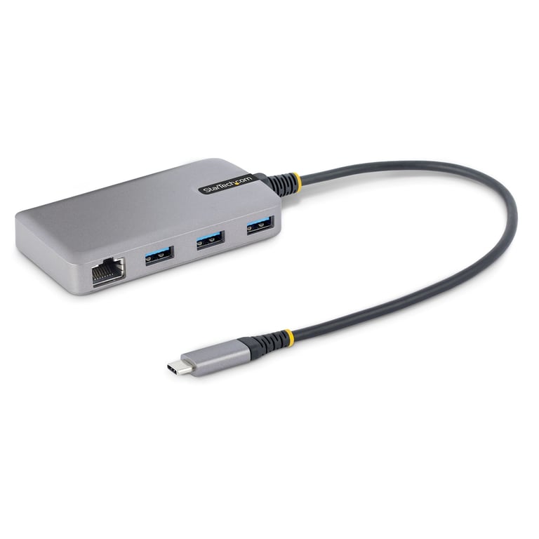 StarTech.com Hub USB-C à 3 Ports - 3x Ports USB-A, Gigabit Ethernet RJ45, USB 3.0 5Gbps, Alimentation par Bus - Hub USB Type-C avec Câble de 30 cm - Adaptateur Ethernet USB C - Mini Hub USB-C pour PC Portable - Très bon état Très bon état StarTech.com reconditionné disponible sur Pixmania